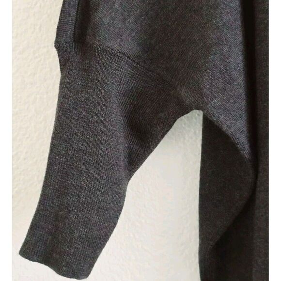 Eileen Fisher 100% Merino Wool V Neck Tunic Sweater Black Size S Knit Oversized - Picture 3 of 7